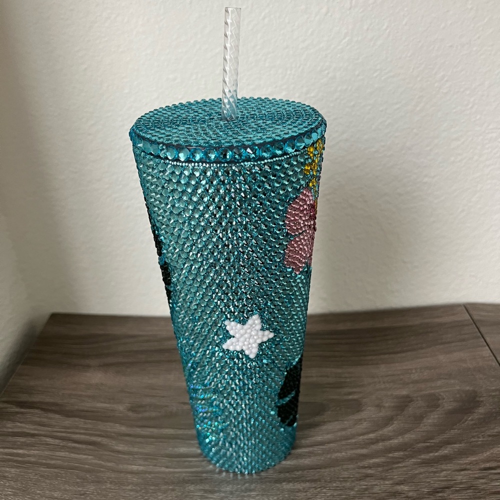Starbucks Studded Custom Venti Tumbler Hawaii Floral Monstera - Picture 3 of 6